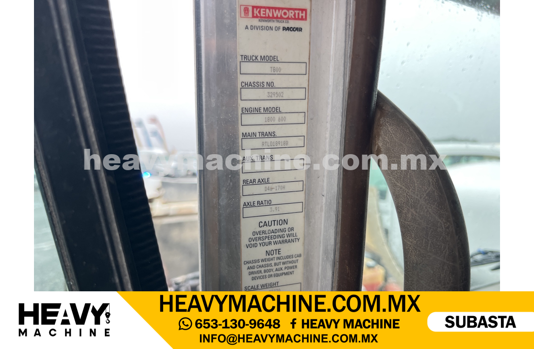 Camión Tracto 2012 KENWORTH T800