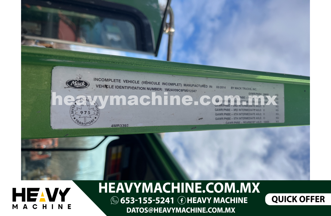 Concreto Bomba de Concreto 2015 Mack MRU613 10x4