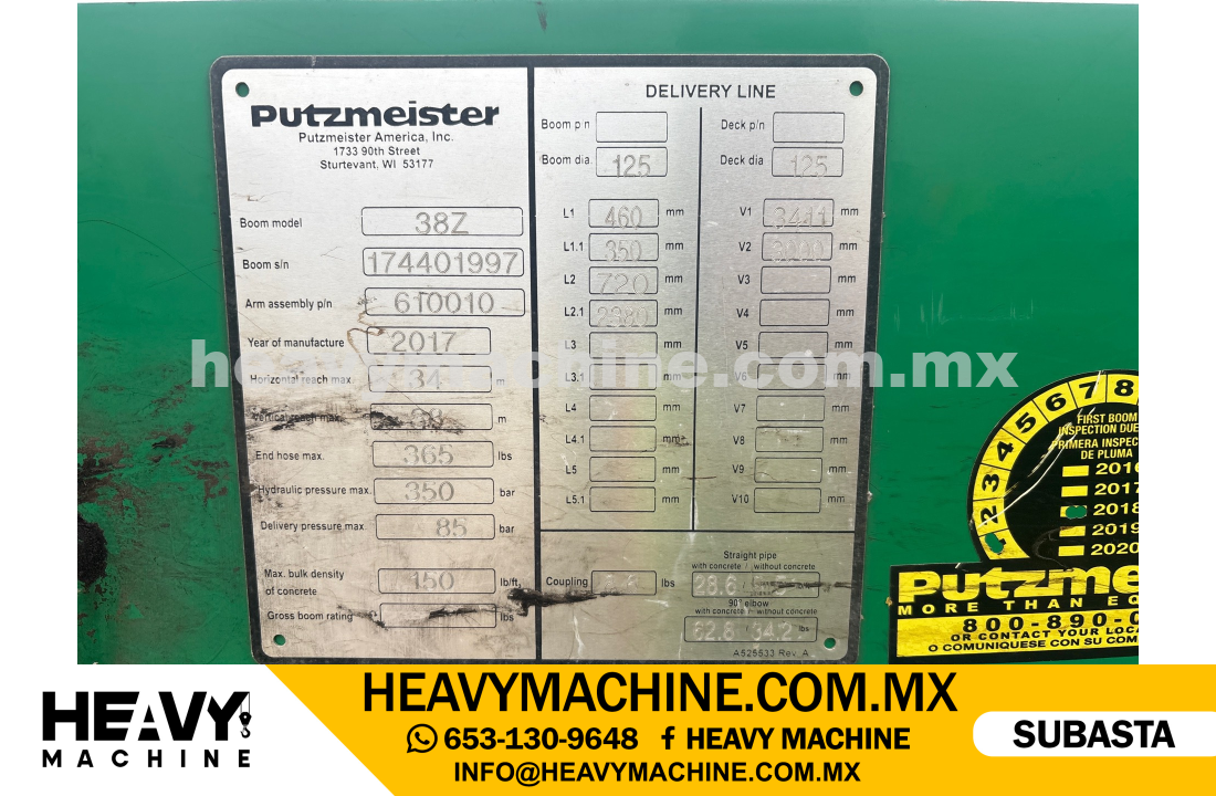 Concreto Bomba de Concreto 2017 MACK MRU613