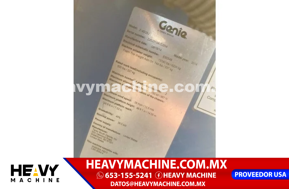 Equipo de elevación Articulado 2014 Genie Z45