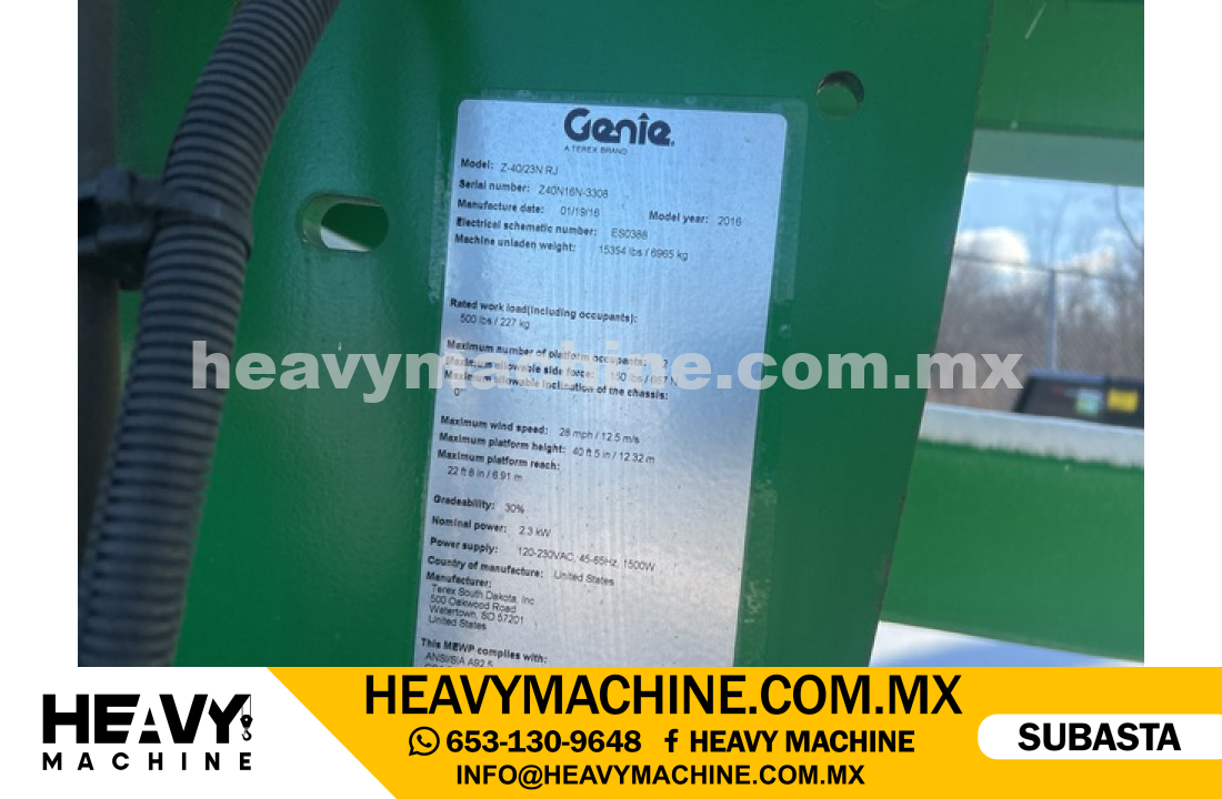 Equipo de elevación Articulado 2016 GENIE Z40-23NRJ 2WD