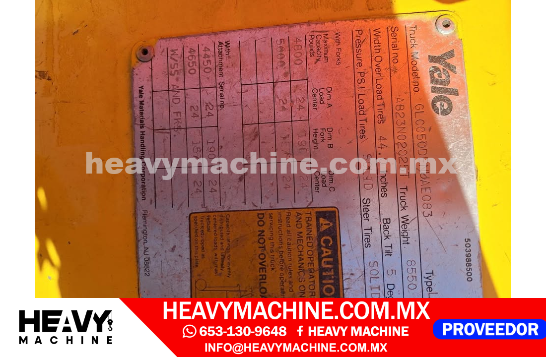 Equipo de elevación Montacargas 2000 YALE GLC050DENUAE083