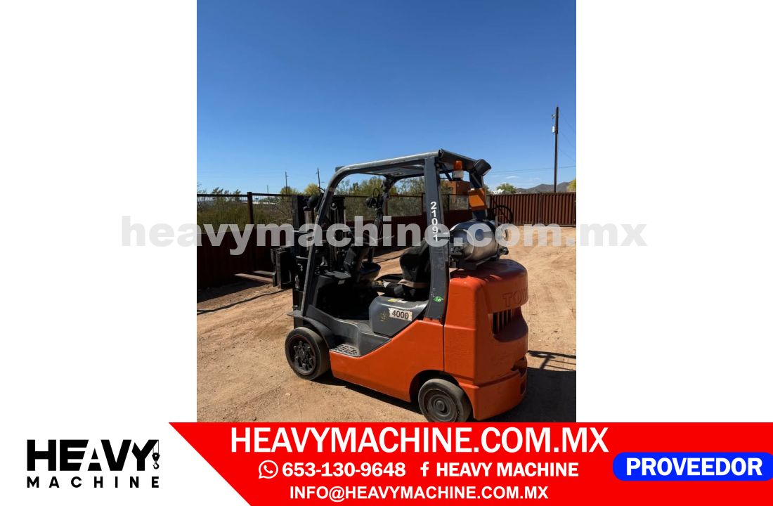 Equipo de elevación Montacargas 2019 TOYOTA 8FGCU25