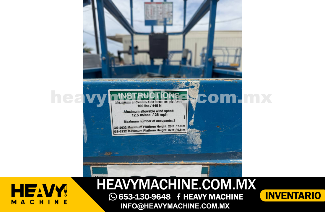 Equipo de elevación Tijera 2015 GENIE GS2632