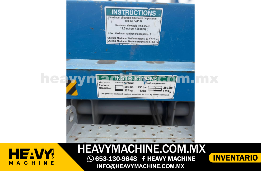 Equipo de elevación Tijera 2015 GENIE GS2632