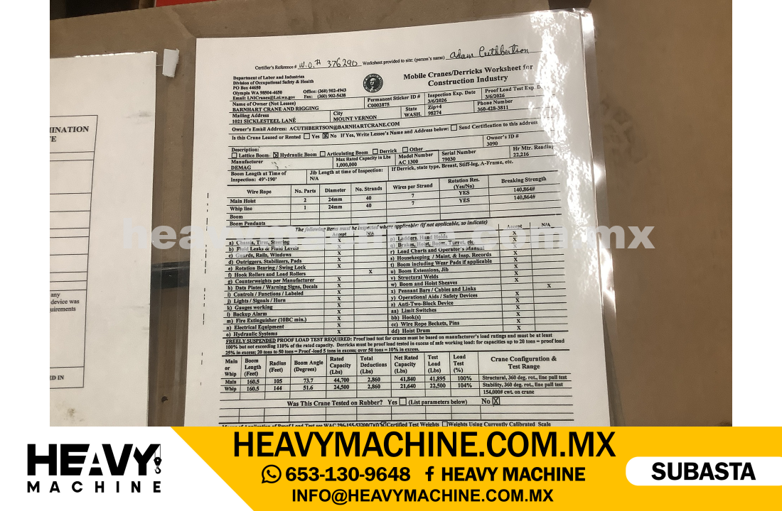 Grúa Todo terreno 1997 DEMAG AC1300