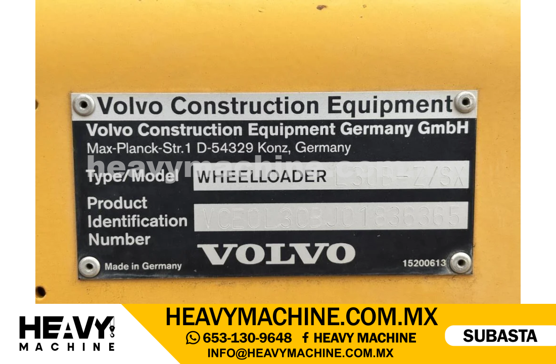 Maquinaria Pesada Cargador frontal 2012 VOLVO L30B