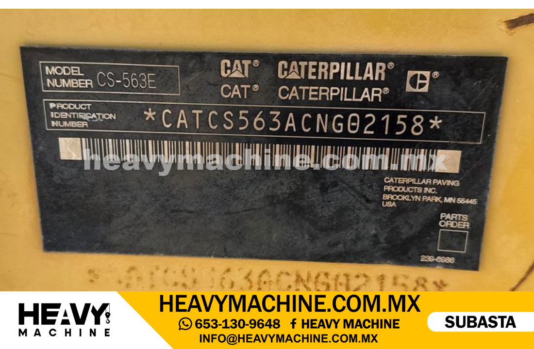 Maquinaria Pesada Compactadora 2007 CAT CS563