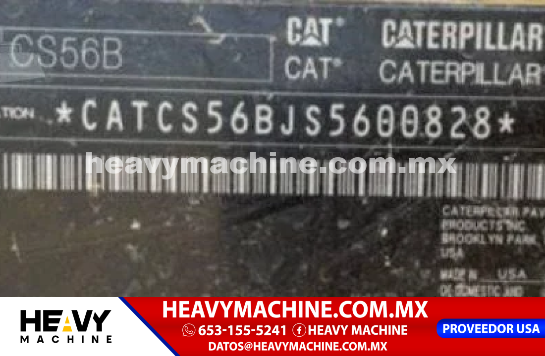 Maquinaria Pesada Compactadora 2019 Caterpillar CS56B