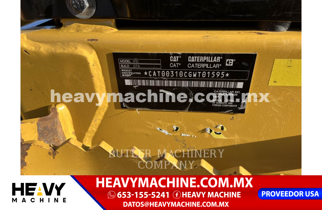 Maquinaria Pesada Excavadora 2021 Caterpillar 310-07A