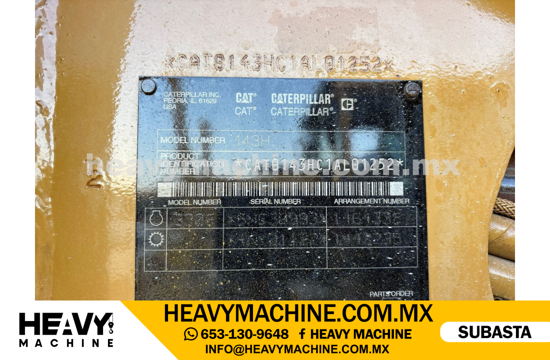 Maquinaria Pesada Motoconformadora 2002 CAT 143H VHP