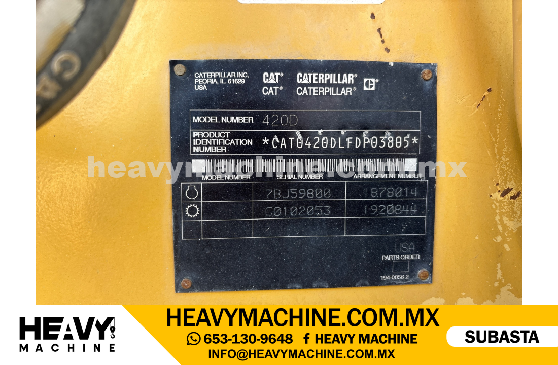 Maquinaria Pesada Retroexcavadora 2001 CAT 420D