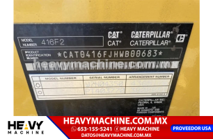 Maquinaria Pesada Retroexcavadora 2016 CAT 416 F2