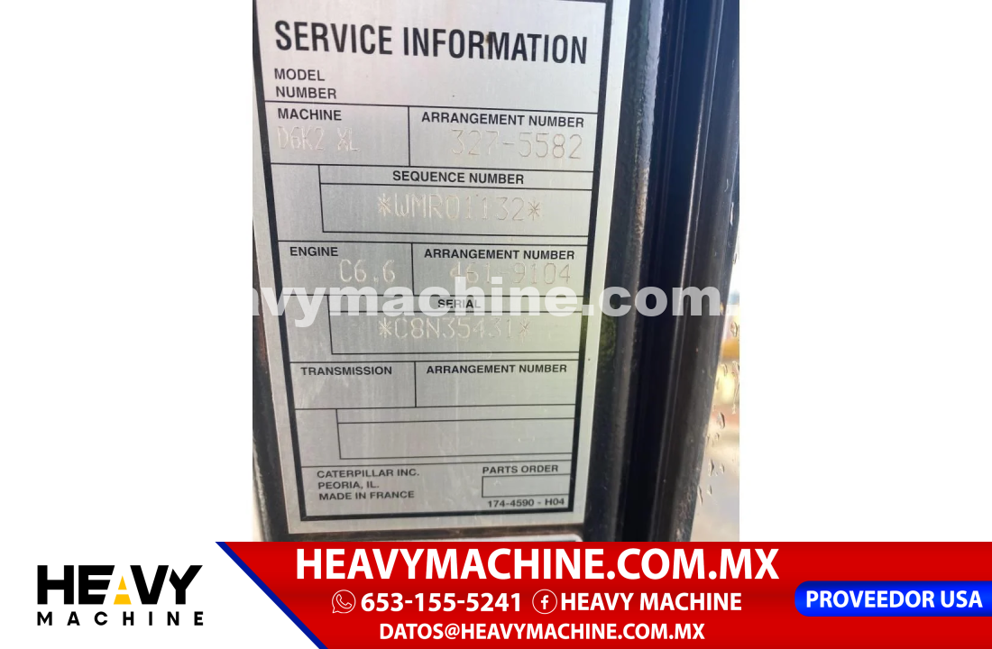 Maquinaria Pesada Topador frontal (Dozer) 2016 Caterpillar D6K XL