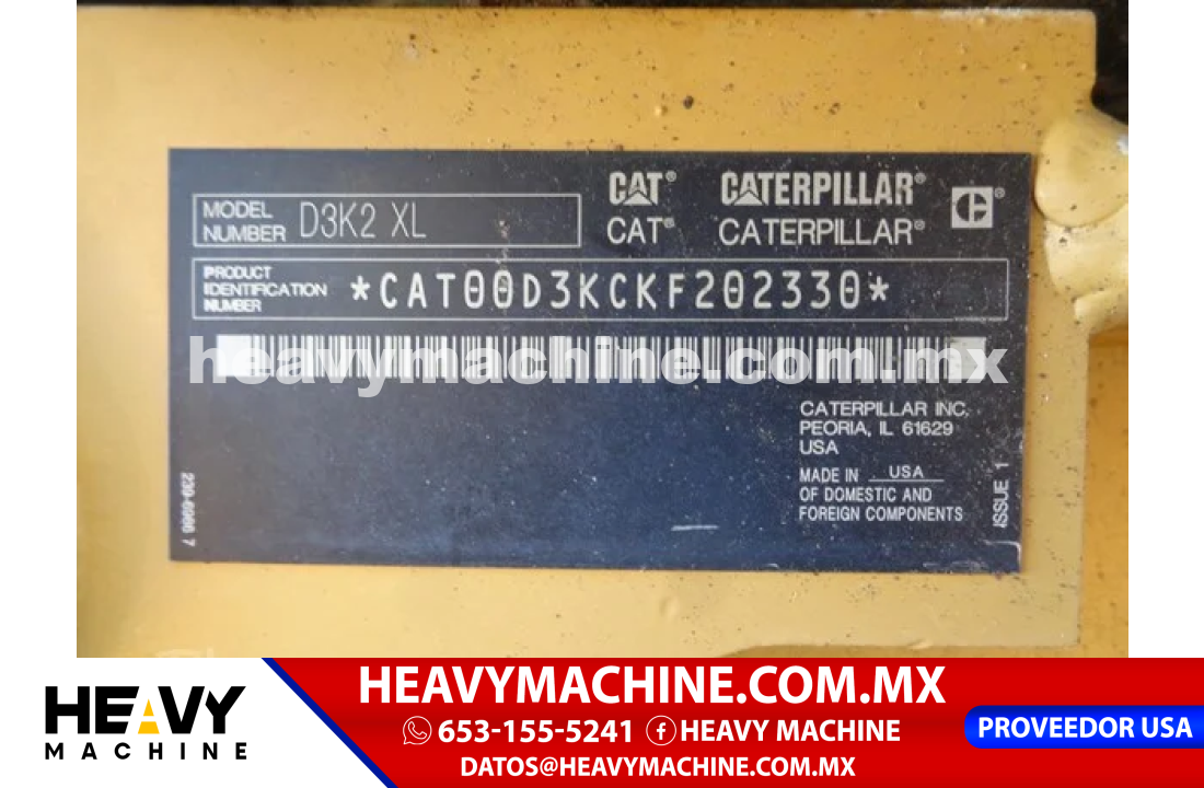 Maquinaria Pesada Topador frontal (Dozer) 2018 Caterpillar D3K2 XL